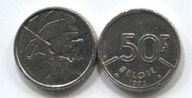 Бельгия 50 франков 1992 UNC