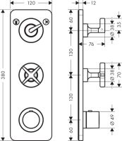 Смеситель Hansgrohe AXOR Citterio E ванны/душа 36703000 схема 1