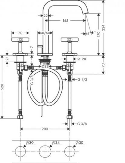 Смеситель Hansgrohe AXOR Citterio E для раковины 36108000 ФОТО