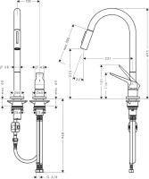 Смеситель Hansgrohe AXOR Citterio M для кухни 34822800 схема 1