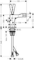 Смеситель Hansgrohe AXOR Citterio E для биде 36120000 схема 1