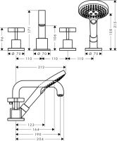 Смеситель Hansgrohe AXOR Citterio для ванны с душем 39445000 схема 1