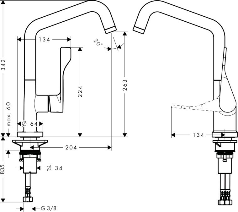 Смеситель Hansgrohe AXOR Citterio для кухни 39850800 ФОТО