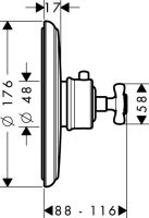 Смеситель Hansgrohe AXOR Montreux Highflow для душа 16815820 схема 1