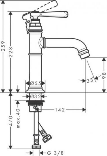 Смеситель Hansgrohe AXOR Montreux для раковины 16516000 ФОТО