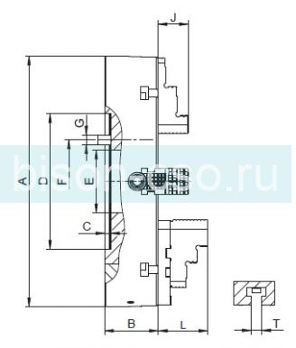 Токарный патрон Польша Bison-Bial  4307-400 DIN 6350 с цилиндрическим центрирующим пояском