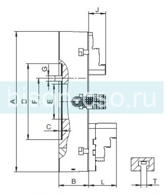 Токарный патрон Польша Bison-Bial  4306-630 DIN 6350 с цилиндрическим центрирующим пояском