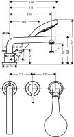 Смеситель Hansgrohe Talis S для ванны с душем 72416000 схема 1