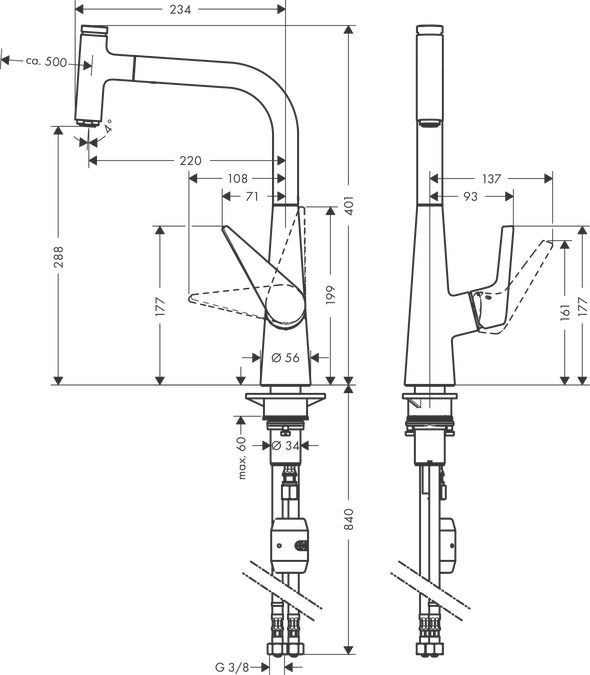 Кухонный смеситель Hansgrohe Talis Select S 72821800 ФОТО