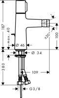 Смеситель Hansgrohe Talis Select S для биде 72202000 схема 1