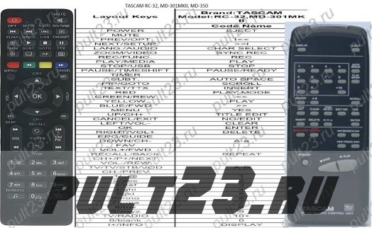 TASCAM RC-32, MD-301MKII, MD-350
