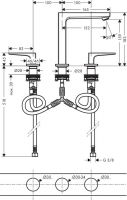 Смеситель Hansgrohe Metropol для раковины 74515000 схема 1