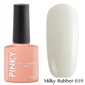 Каучуковая база PINKY Milky Rubber Base 019  10мл. (полупрозрачный белый с микроблестками)