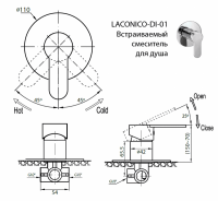 Смеситель Cezares Laconico для душа LACONICO-C-DI-01 схема 1