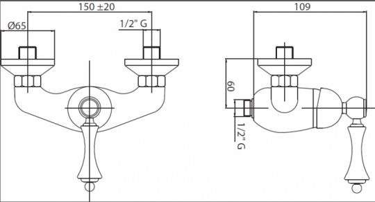 Cezares Margot смеситель для душа MARGOT-DM-01-Bi ФОТО