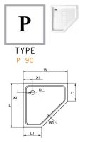 Пятиугольный душевой поддон Cezares Tray TRAY-A-P схема 1