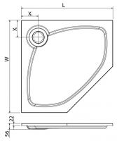 Многоугольный поддон Cezares TRAY-S схема 2