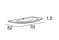 Стеклянная раковина Cezares 82410 70х52 схема 2