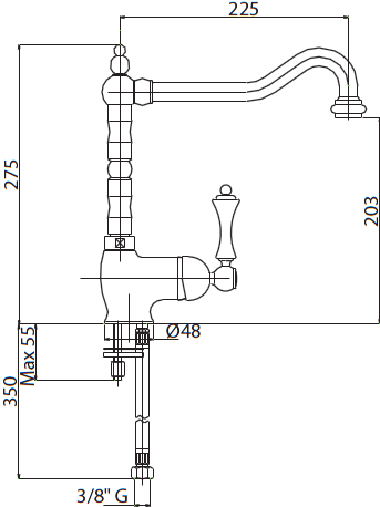 Cezares Margot смеситель для кухни MARGOT-LLM2-01-Bi ФОТО