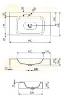 Консольная раковина из литьевого мрамора Cezares Titan схема 5