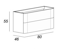 Тумба под раковину Cezares Angie Moderno 80х46 схема 2