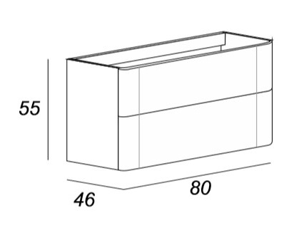 Тумба под раковину Cezares Angie Moderno 80х46 схема 2