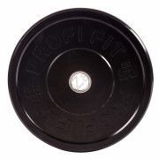 Диск для штанги каучуковый, черный, PROFI-FIT D-51, 25 кг