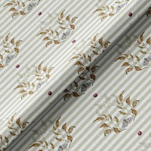 Ткань хлопок для шитья кукол Е.Кононова Листочки и полоски limit 310