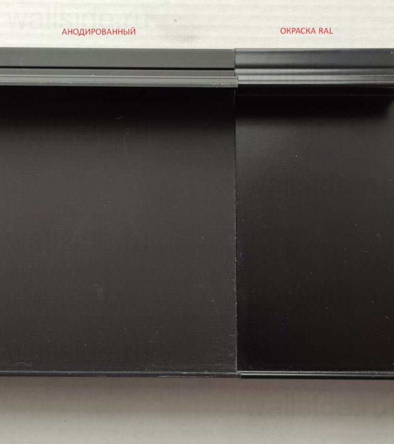 Скрытый плинтус Pro Design 235 Universal чёрный муар, ral 9005