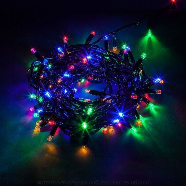 Гирлянда-нить ул. 100LED разноцв. 10м.
