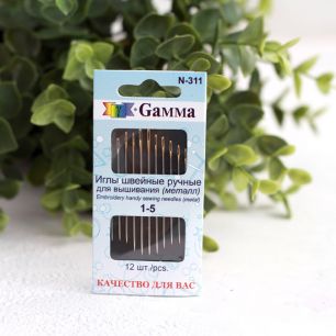 Иглы ручные для вышивания №№1-5 (компл. из 12 шт.)