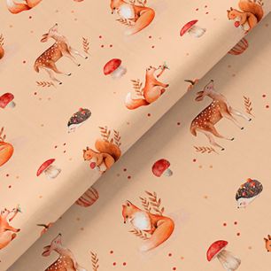 Хлопок - Лисичка тыковка на бежевом 50х37 см limit