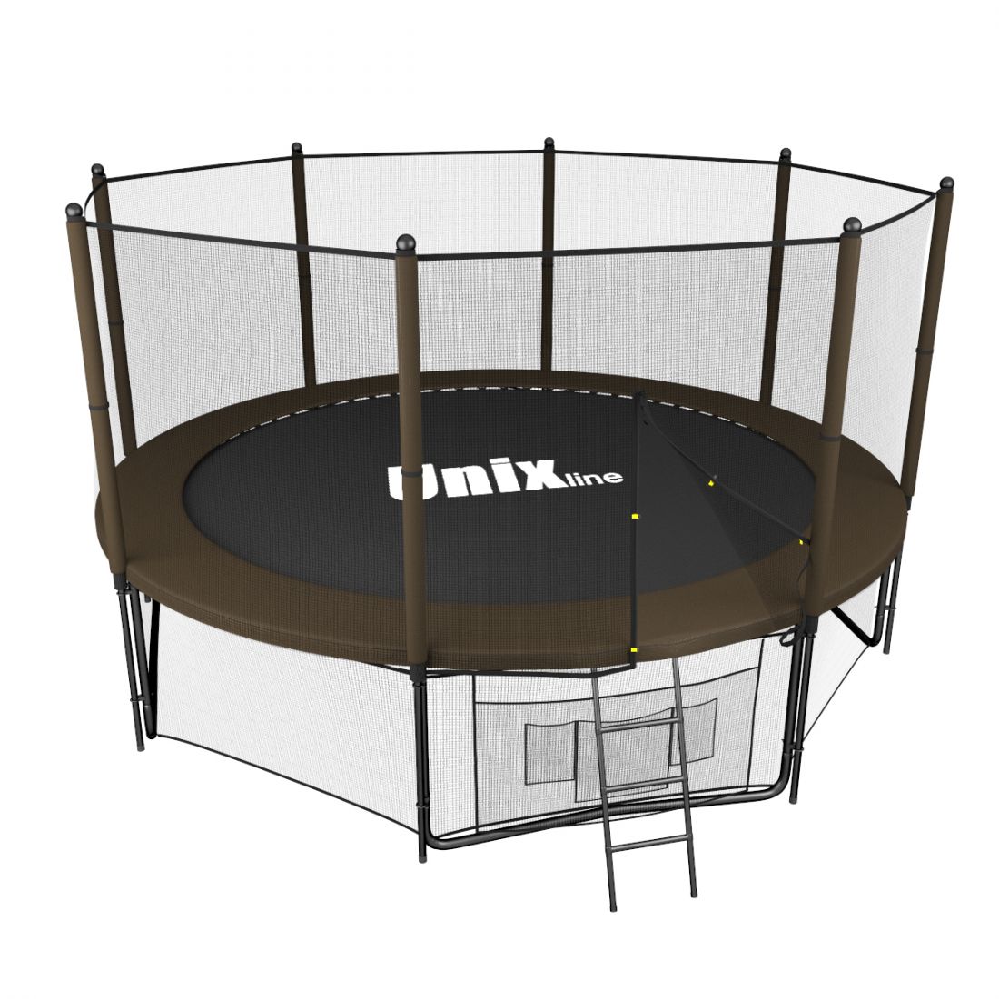 Батут UNIX line 12 ft (3.66 м, до 160 кг) Black&Brown (outside)