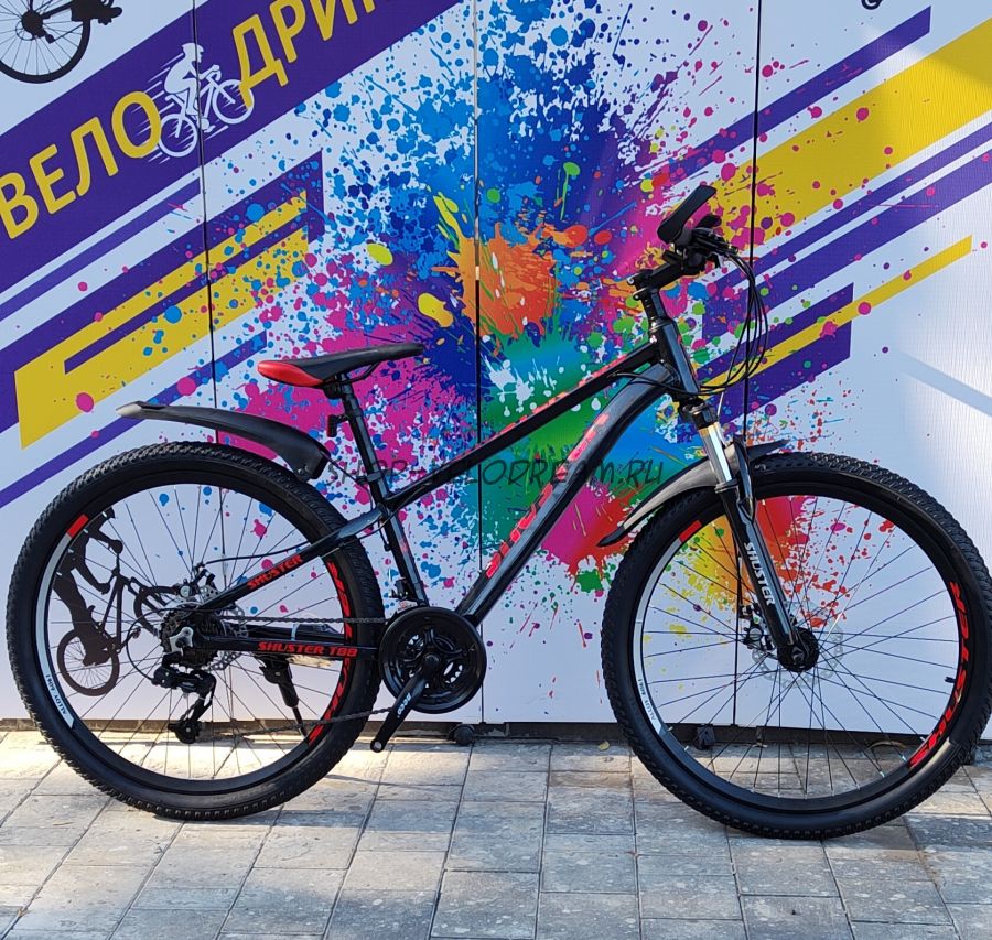 Алюминиевый Велосипед 26" shuster черно красный низкая рама T88