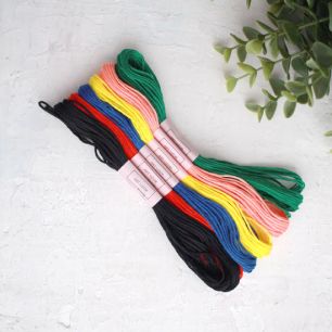 Набор ниток мулине - яркий микс, 6 цветов