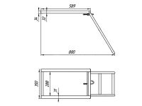 Лестница для фургона складная 2 узкие ступени H-520 окрашенная - схема