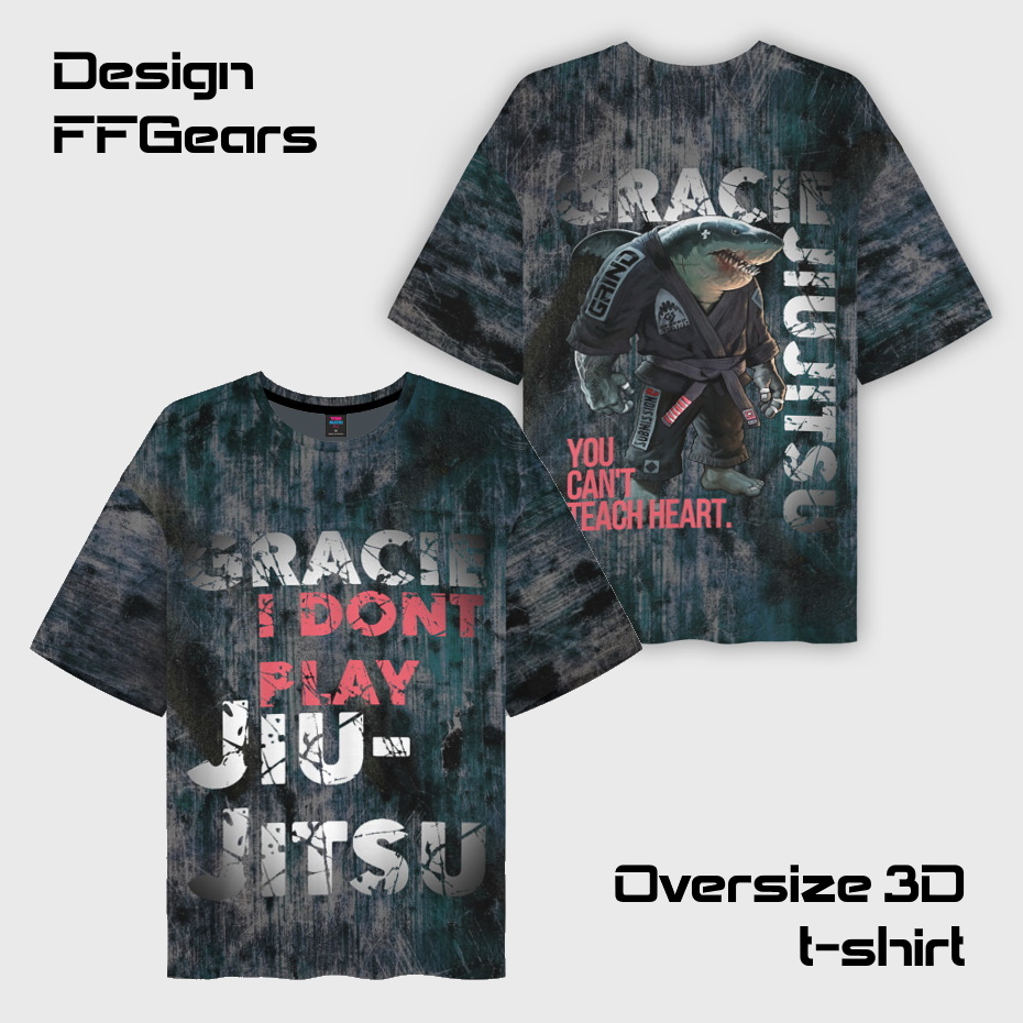 Футболка FFG "Jiu Jitsu Shark" Oversize - МЖ