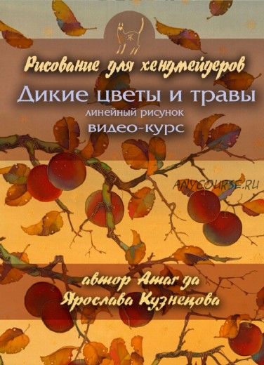 Дикие цветы и травы, линейный рисунок (Ярослава Кузнецова)