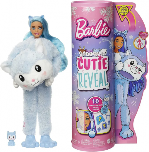 Кукла Barbie Cutie Reveal Husky Милашка-проявляшка Костюм Хаски HJL63