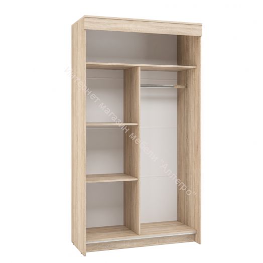 Шкаф купе "Бассо" 1,0 с зеркалом (Дуб крафт серый/Бетонный камень)