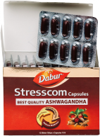Стресском | Stresscom | Экстракт ашвагандхи  | 10 / 120 капсул | Dabur