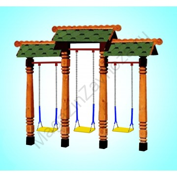 Качели тройные на гибком подвесе