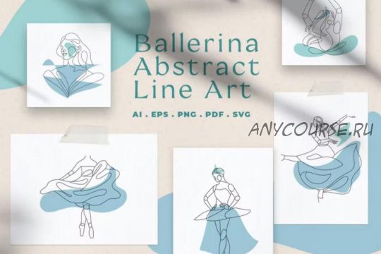 [elements.envato] Абстрактная балерина Вектор Line Art