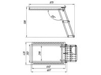 Лестница для фургона складная 2 широкие ступени H-590 Zn - схема