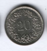 20 раппенов 1961 года Швейцария
