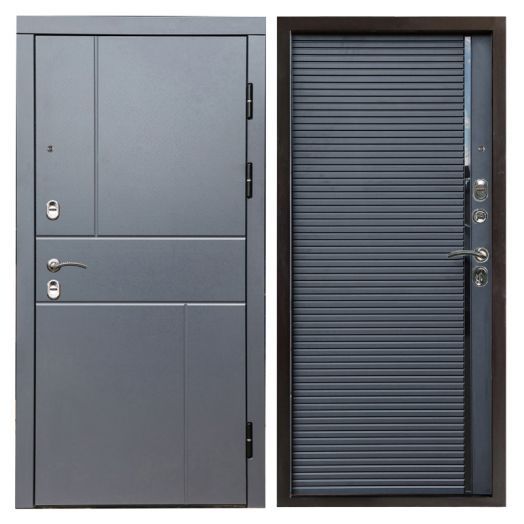 Входная Металлическая Дверь Termo-door С Терморазрывом Вертикаль Grey Porte black