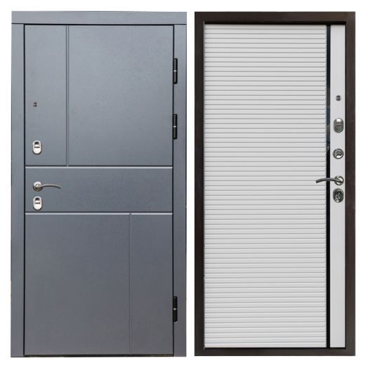 Входная Металлическая Дверь Termo-door С Терморазрывом Вертикаль Grey Porte white