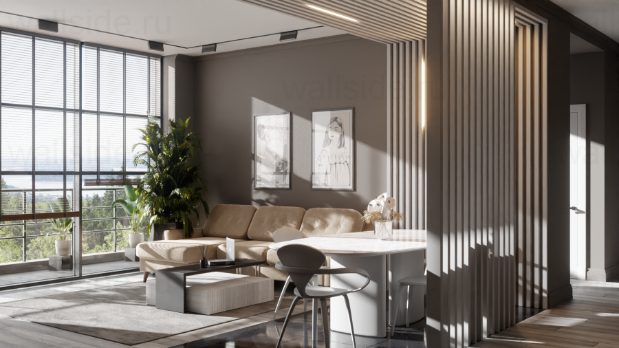 Декоративная балка Ликорн светло-серая