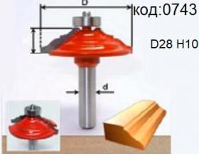 Фреза для обклада, штапика фигурная с подшипником. Код: 0743.