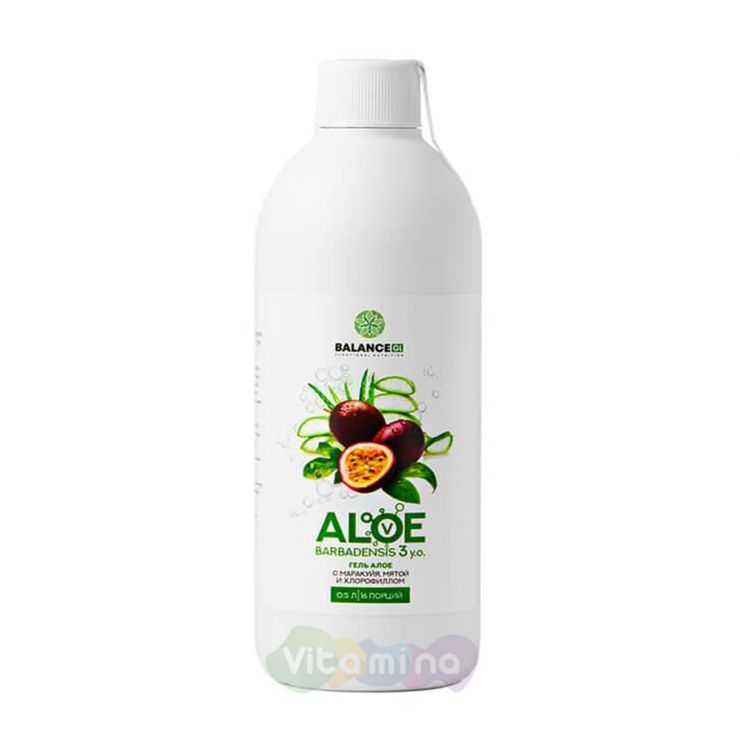 BALANCE GL СОК АЛОЭ С МАРАКУЙЕЙ И МЯТОЙ ALOE BARBADENSIS GEL, 500 МЛ